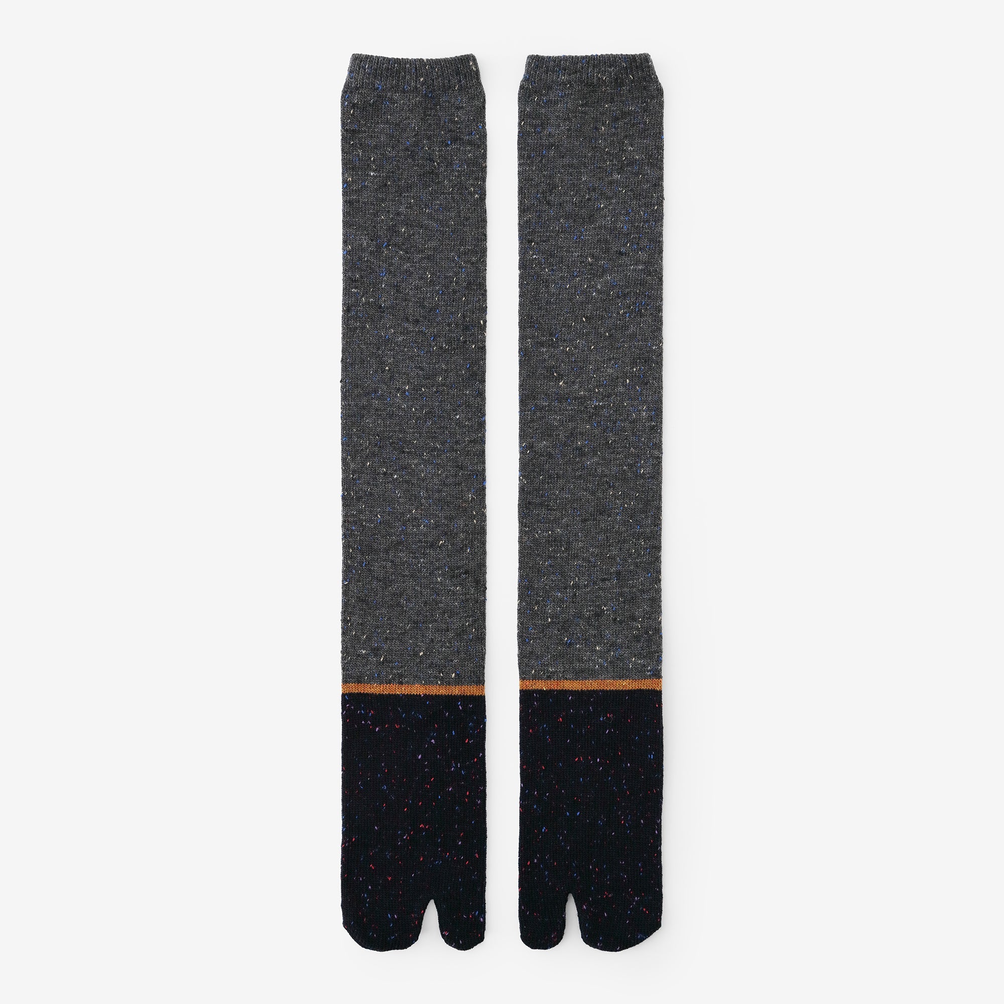 羊毛雙色分趾襪（普通長度）／灰炭色2【女性用】