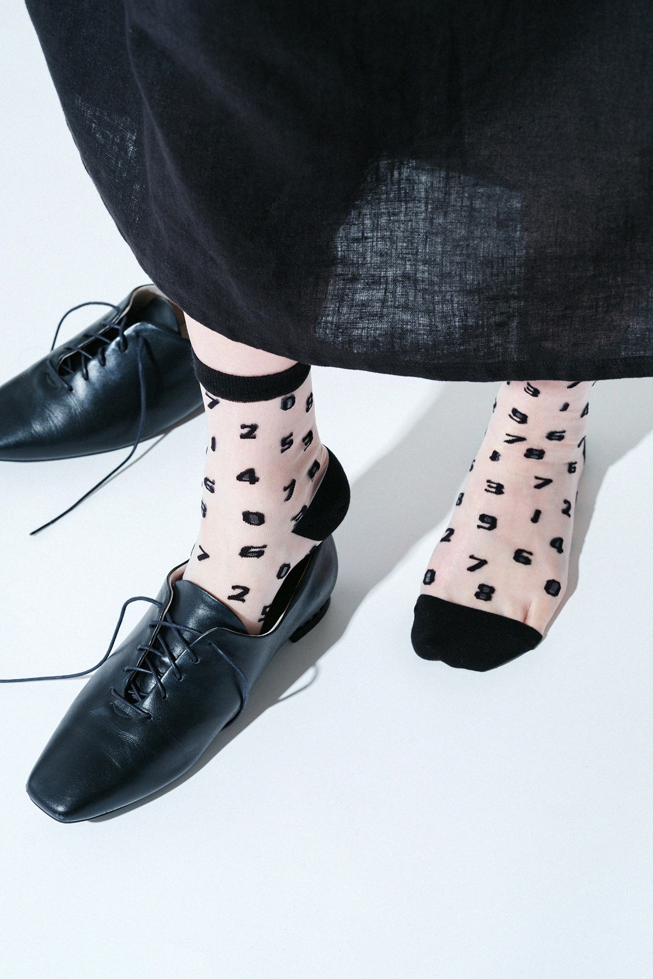 Chaussettes transparentes textiles/SO-SU-U noir