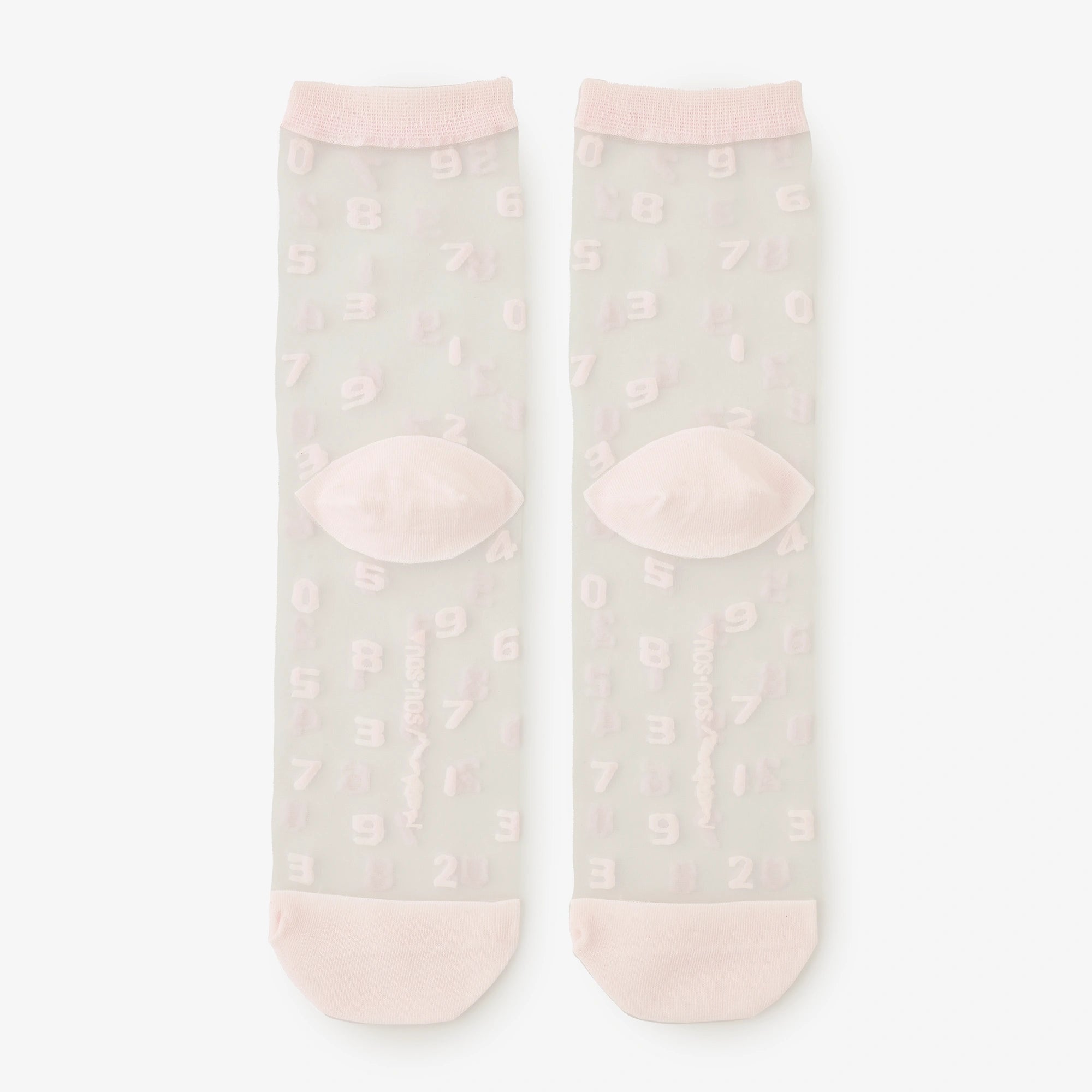 Textile Sheer Socks／SO-SU-U Baby Pink