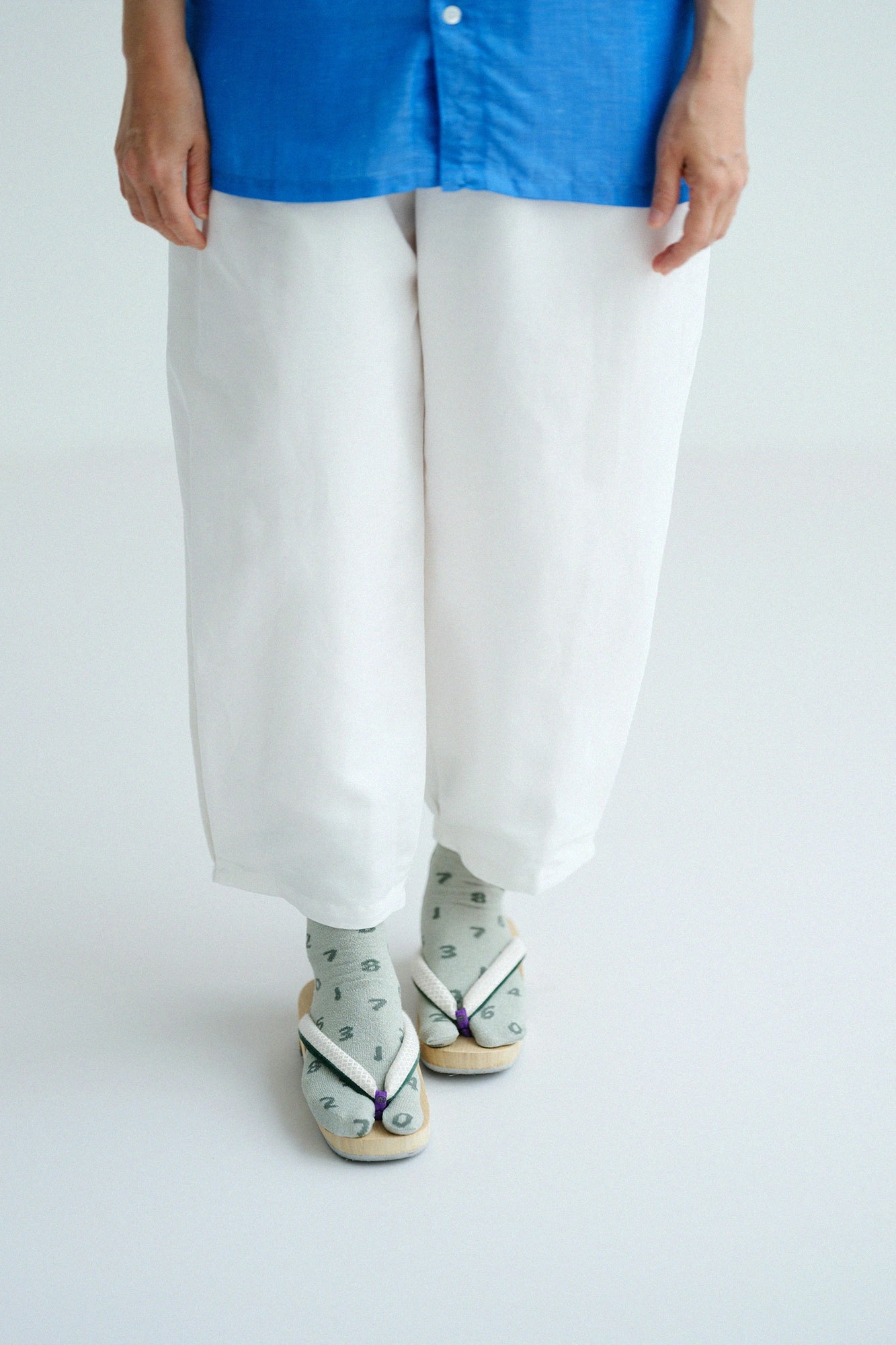 【net limited】Boucle Eco-friendly Tabi Socks (Mid-calf) / SO-SU-U Light Green▲