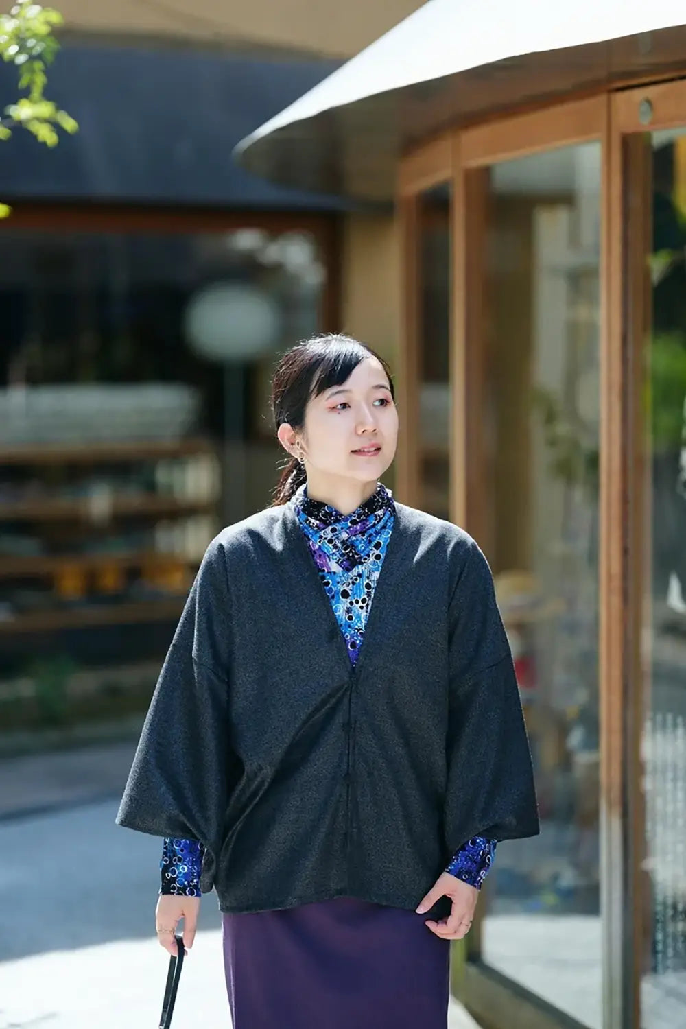 【9月22日頃発送予定】ウールレーヨン 杉綾織 はつき／墨黒