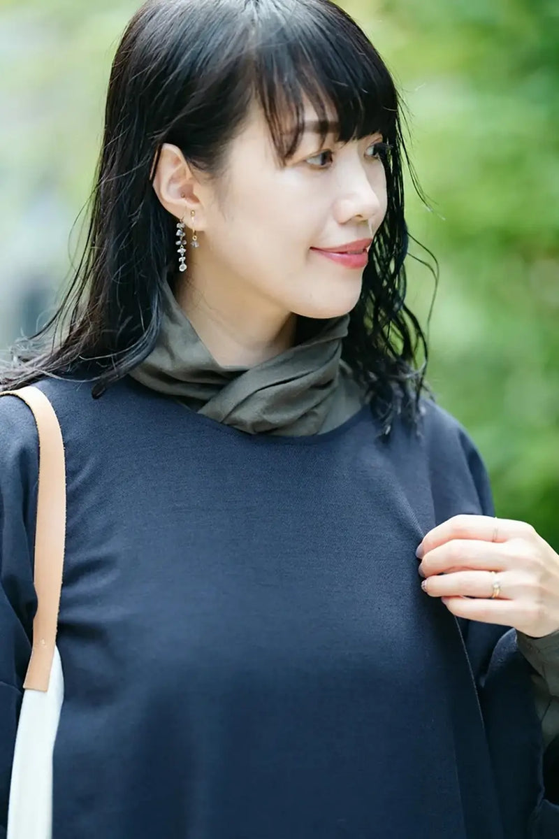 【9月22日頃発送予定】綿レーヨン 綾織  薙刀長方形衣／深紺