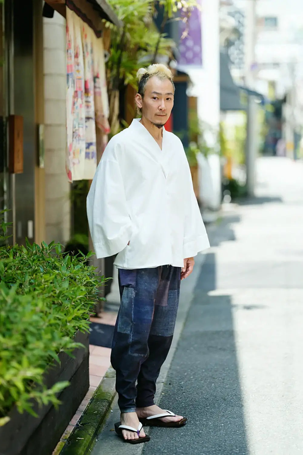 高島縮 20/20 裁付（たっつけ）えんゆう穿き／BORO IV IJ