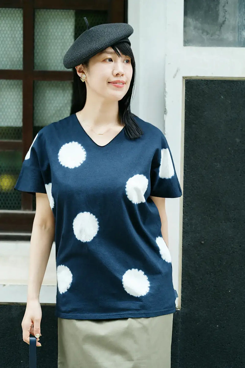 Kinchū-shibori: Ärmelloses Jiban aus Baumwoll- und Washi-Papier für den Sommer / Mizu-Tama-Dai (Mizutama-dai) Nureba-iro (Nurebairo) × Tsukumo 