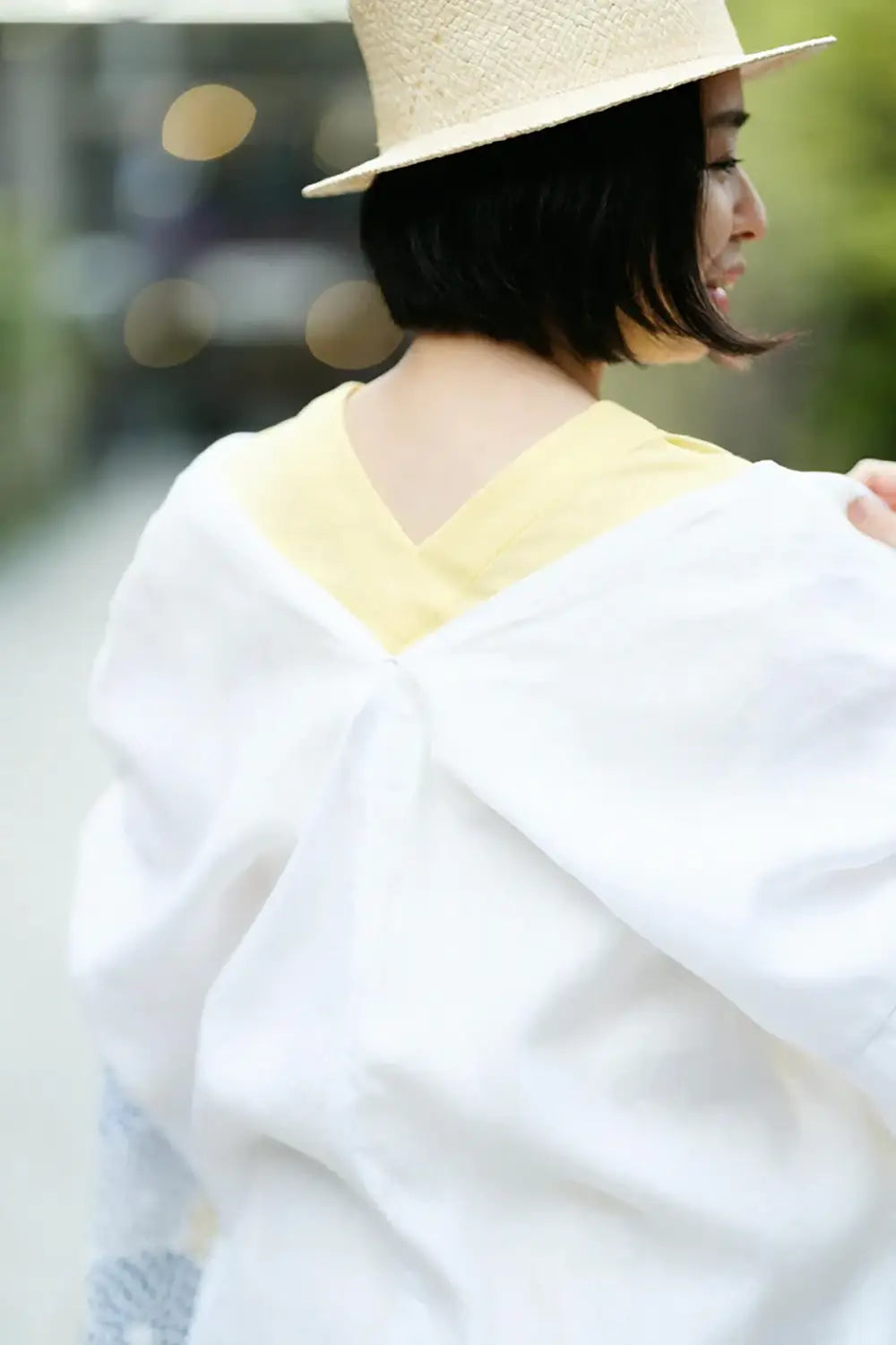 [Versand voraussichtlich um den 21. April] Takashima Chijimi 40/40 kragenlos in der Farbe Jiban/Kariyasu