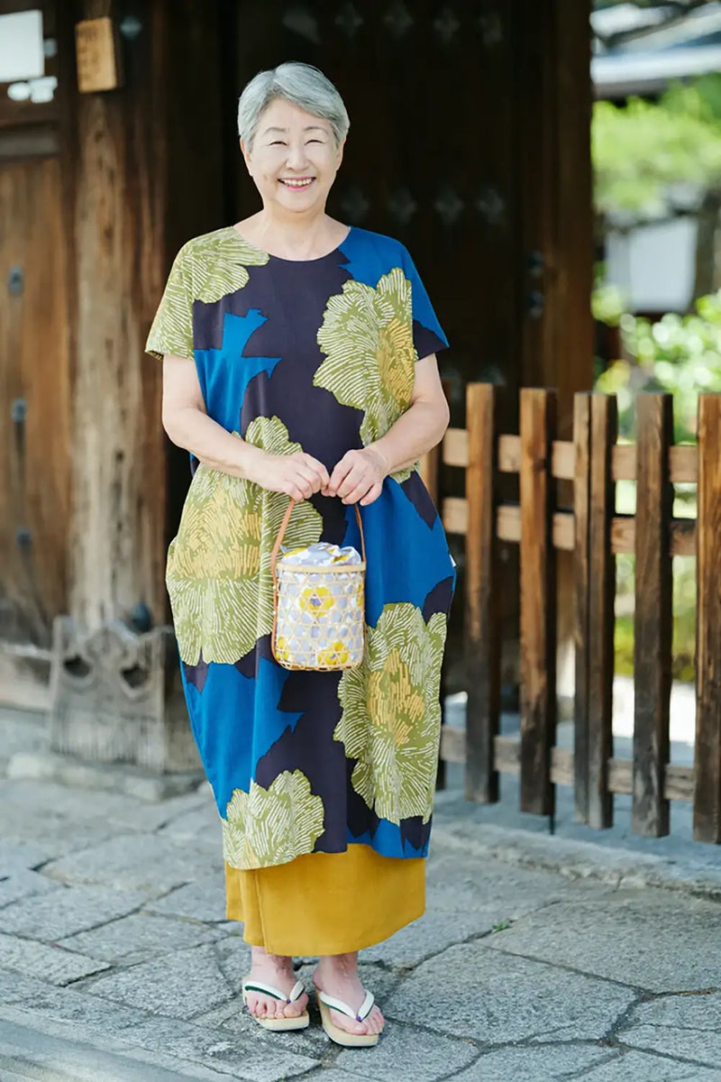Muster von Takashima Chijimi 20/20, Rechteckig, Hanf/ Pfingstrose, Sommertour-Laterne 