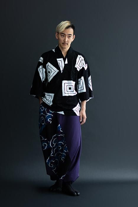 Jikatabi/Sashiko schwarz eingeklebt