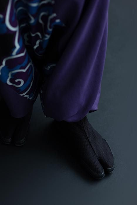 Jikatabi/Sashiko schwarz eingeklebt