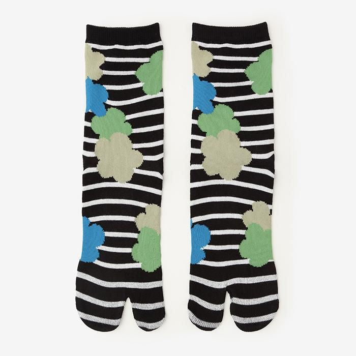 分趾襪（普通長度）／布芝空薔薇 黑色 【男・女性用】