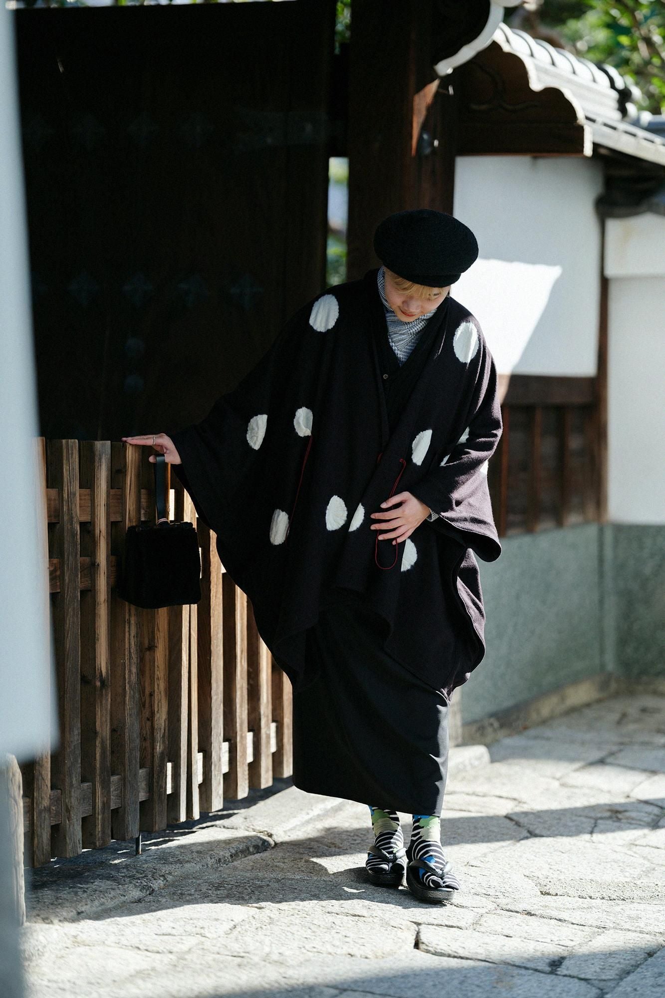 分趾襪（普通長度）／布芝空薔薇 黑色 【男・女性用】