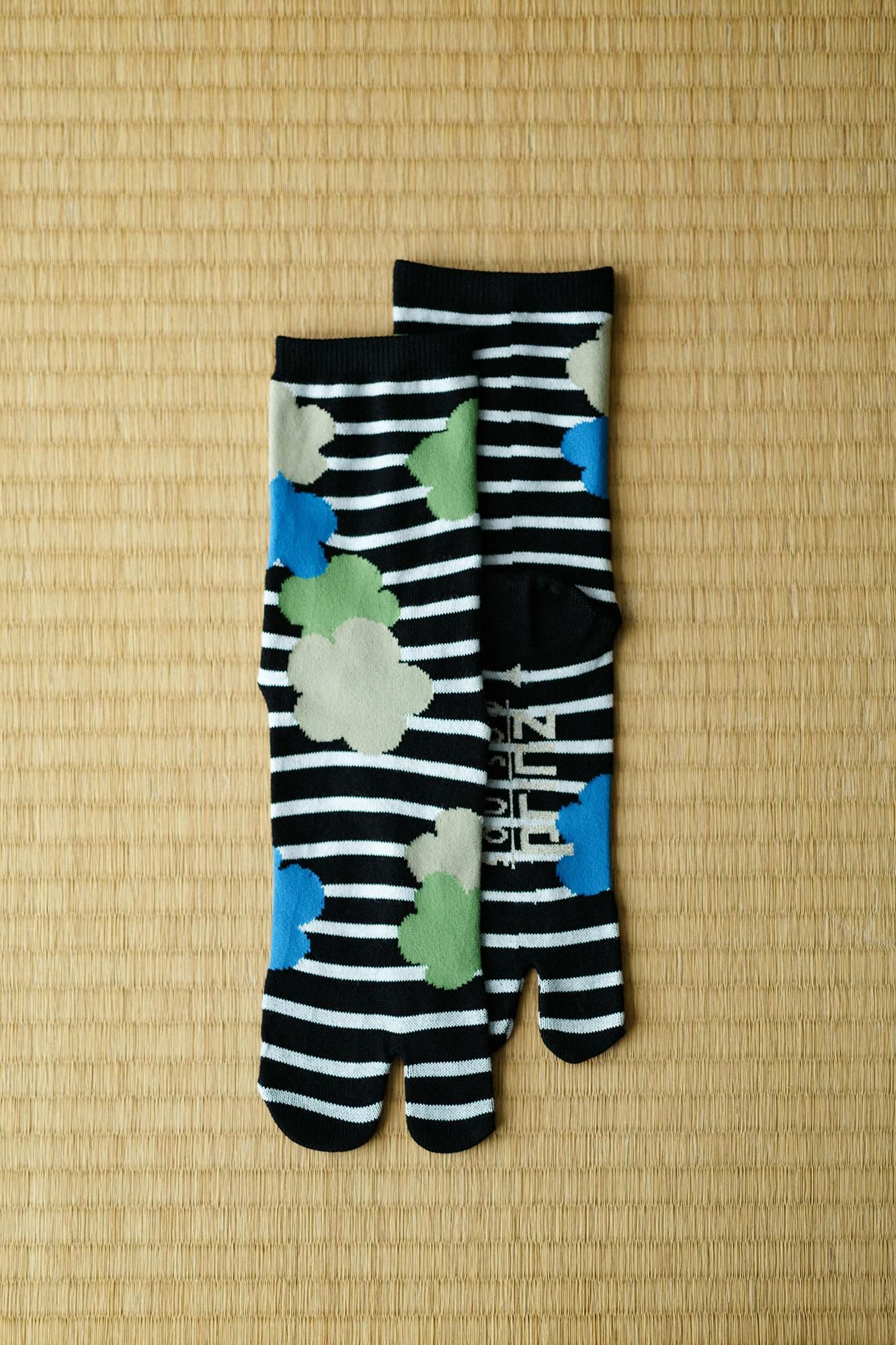 分趾襪（普通長度）／布芝空薔薇 黑色 【男・女性用】