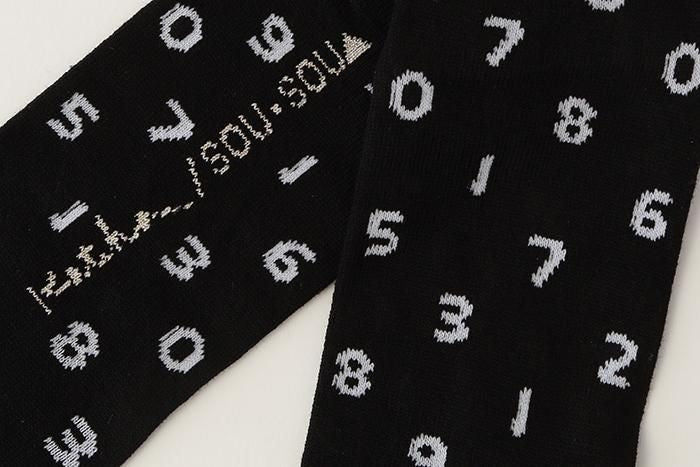 分趾襪（普通長度）／SO-SU-U十數 黑色×白色 【男・女性用】