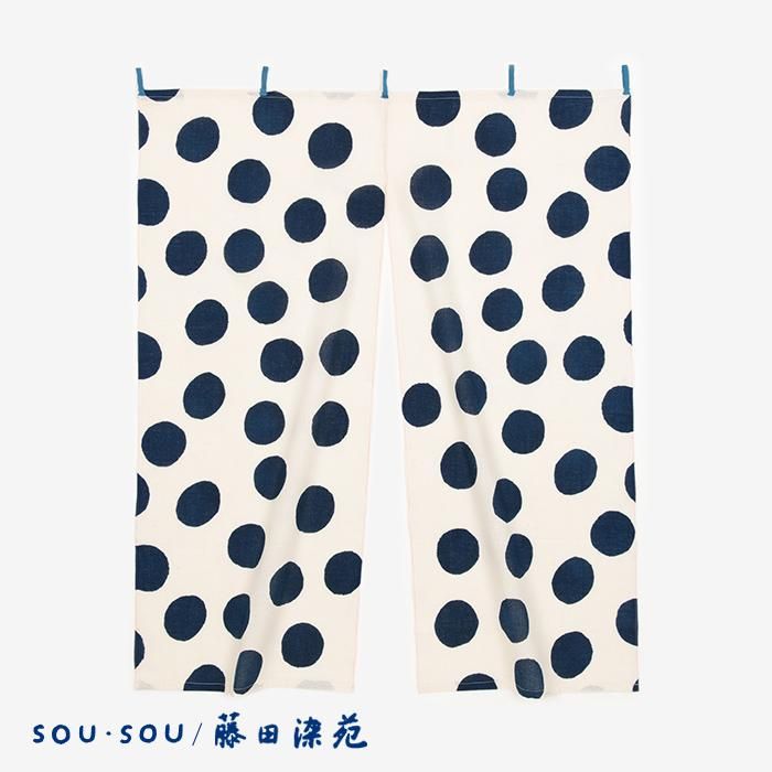 SOU・SOU × Fujitasenen Ainasen Handkerchief Short Curtain 2-piece / Polka Dots