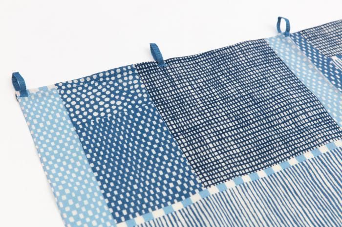 SOU・SOU ×藤田染苑藍捺染手巾門簾 2張寬/點線