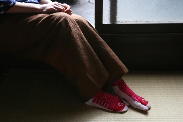 分趾襪（腳踝長度）／鯉魚旗 深紅色 【男・女性用】