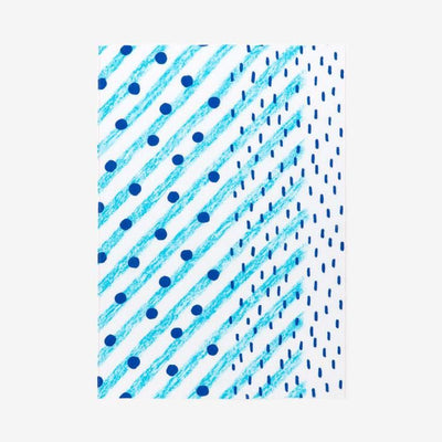 伊勢木棉圖案紋樣手巾（短版）/下雨了