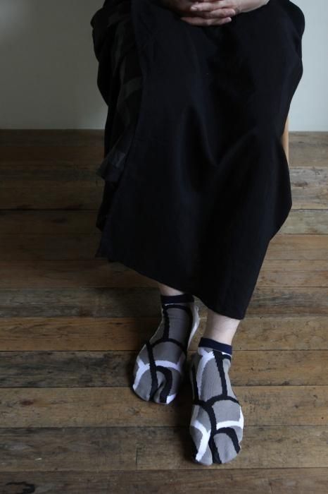 分趾襪（腳踝長度）／瀑布 鉛色 【男・女性用】