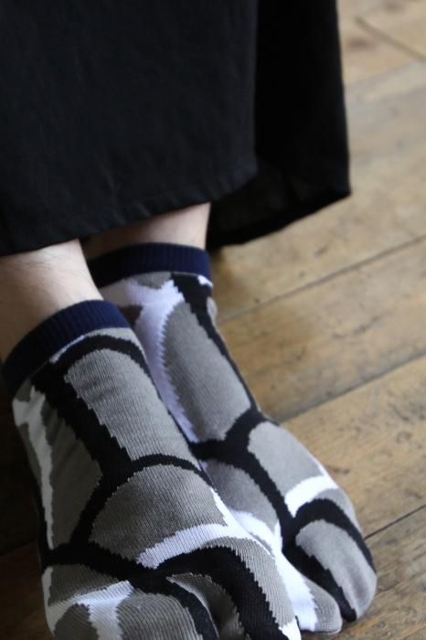 分趾襪（腳踝長度）／瀑布 鉛色 【男・女性用】