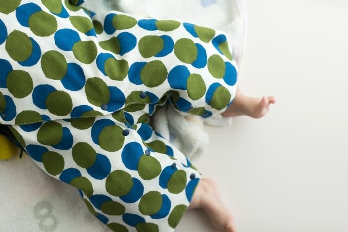 ● Isemomen Cotton Bodysuits with Lining / Layered-marbles Moss Green