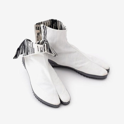 Festival Split Toe Tabi Shoes / Beige×Glitter