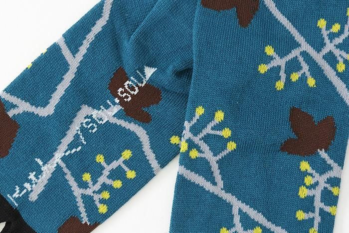 分趾襪（膝下長度）／ 黄色果實 藍綠色【女性用】