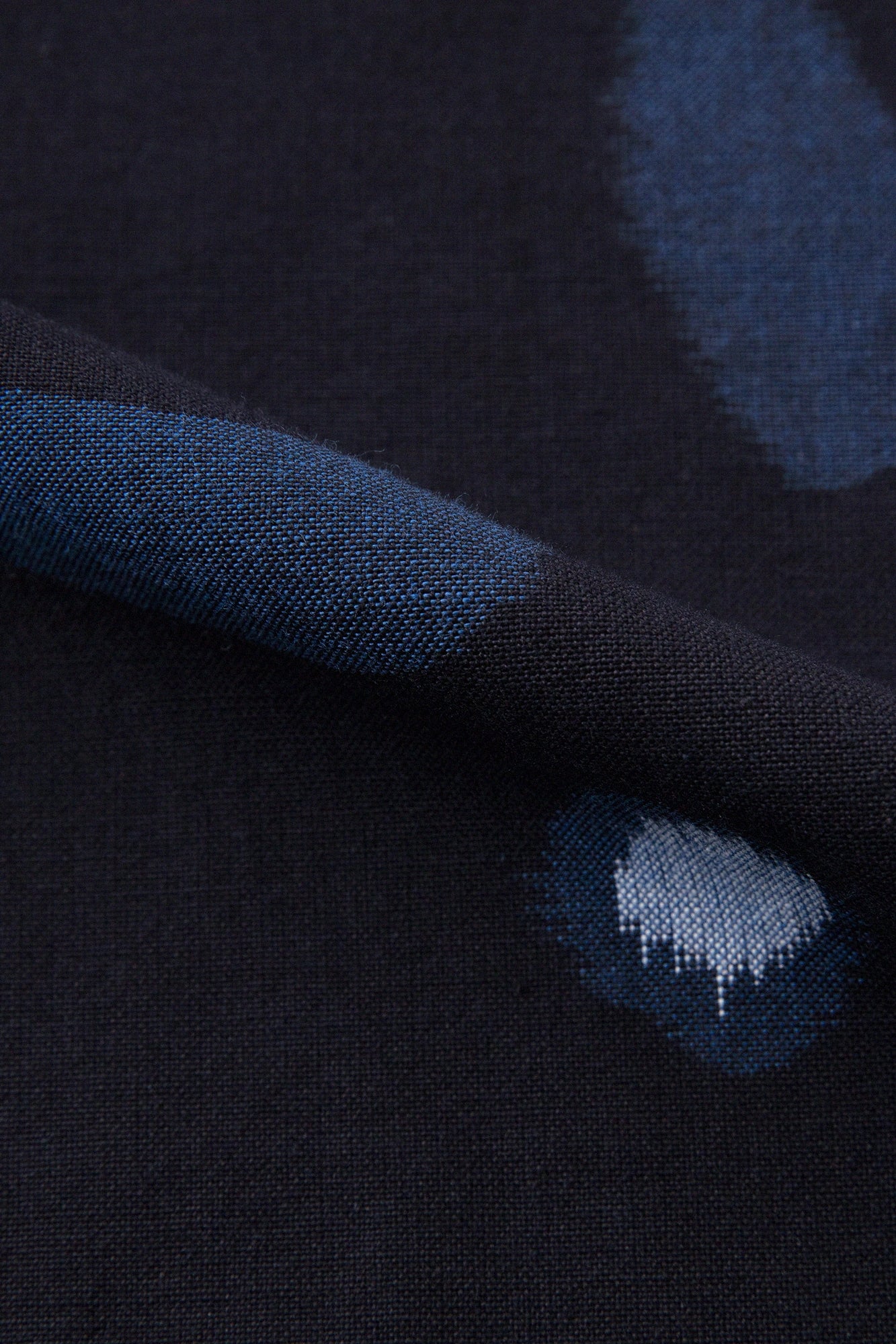 [※Par couture] Tissu Kurume Kasuri/herbe Suzushiro bleu foncé