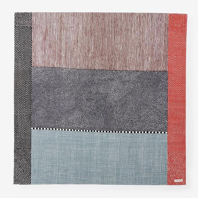Hand-printed Furoshiki（Large）／Lines and Dots Balance Katsura