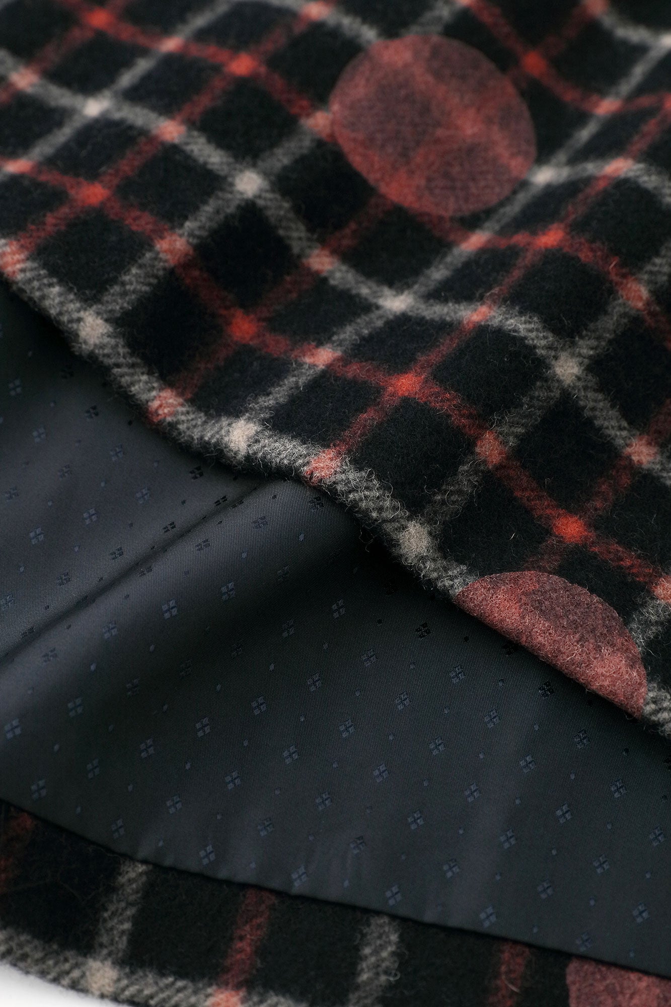 Combed Yarn Lattice Weave Naginata Sleeve Haori Long with Lining / Polka Dots Mara Dark Navy