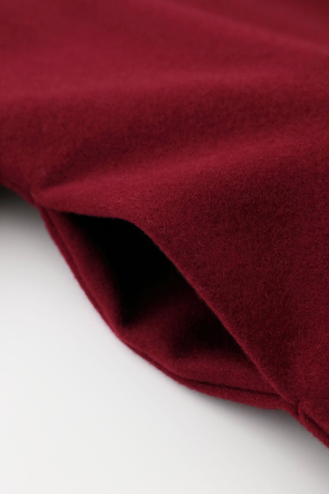 Wool Melton Naginata Sleeve Haori Long with Lining / Dark Red×Rose