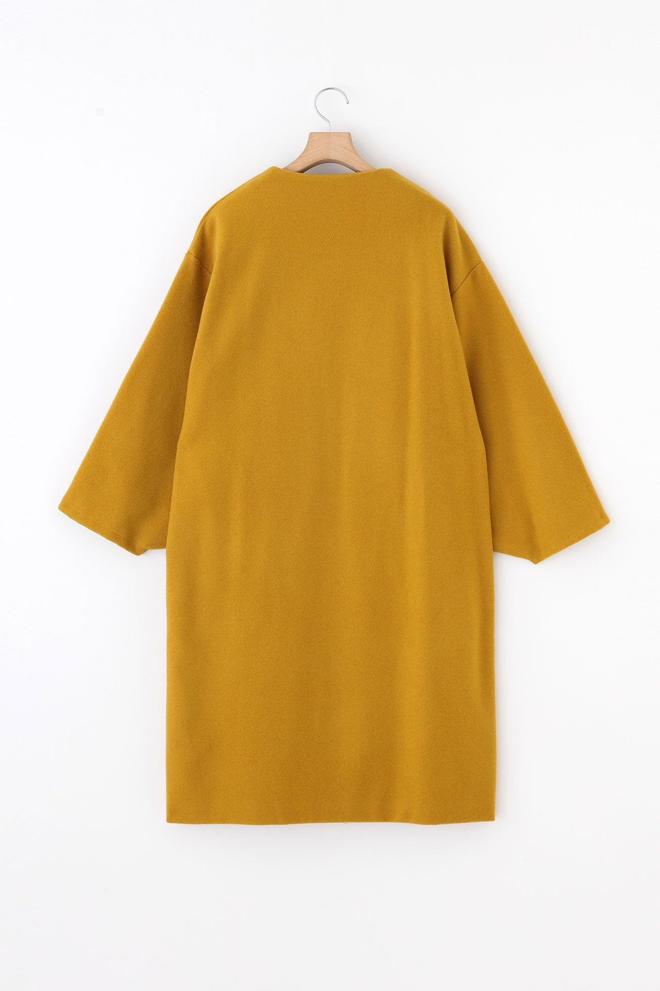 ウールメルトン 薙刀羽織（なぎなたばおり） 長丈（ながたけ） 袷（あわせ）／芥子色（からしいろ）×なびく