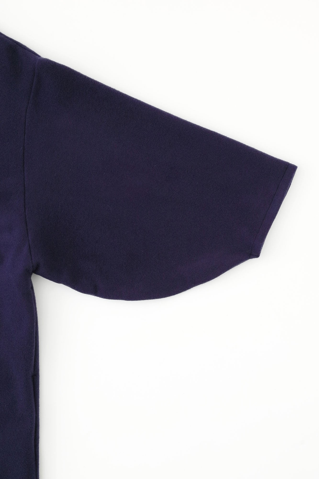 Wool Melton Naginata Sleeve Haori Long with Lining / Dark Blue×Tenmoku