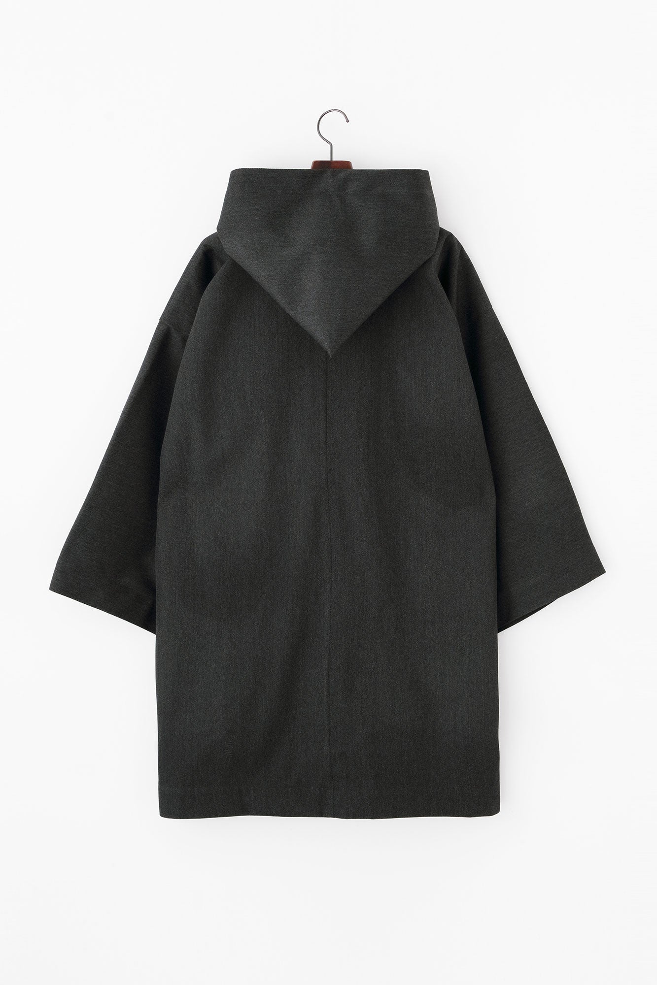 遮風 舶來織 角袖頭巾外套 附裡襯／深灰色