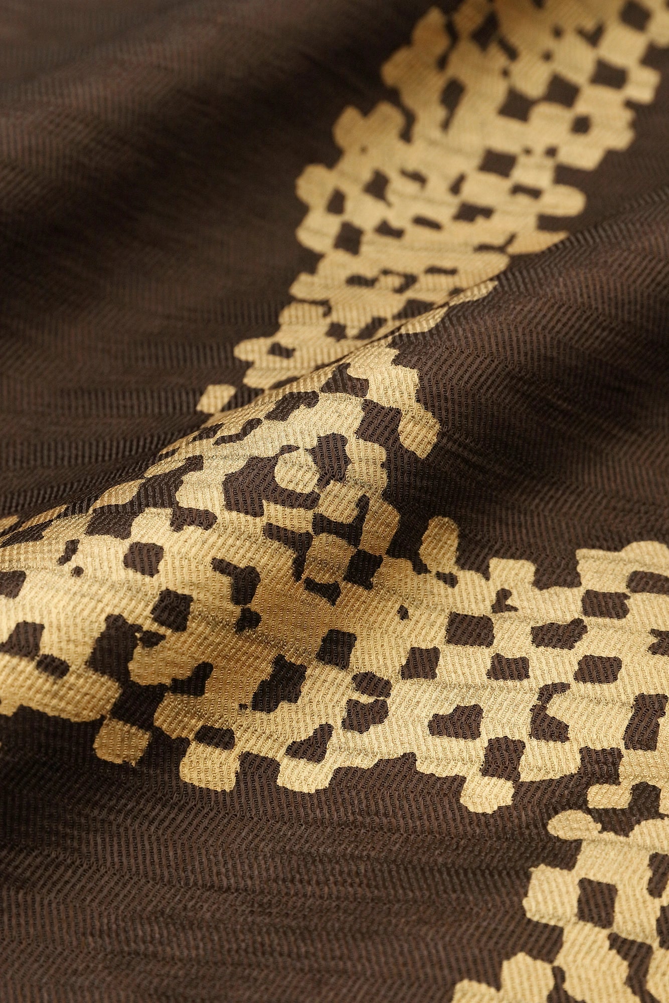 多樣織 袢纏 長袖外套 中長 單層／五花大綁 棕色 