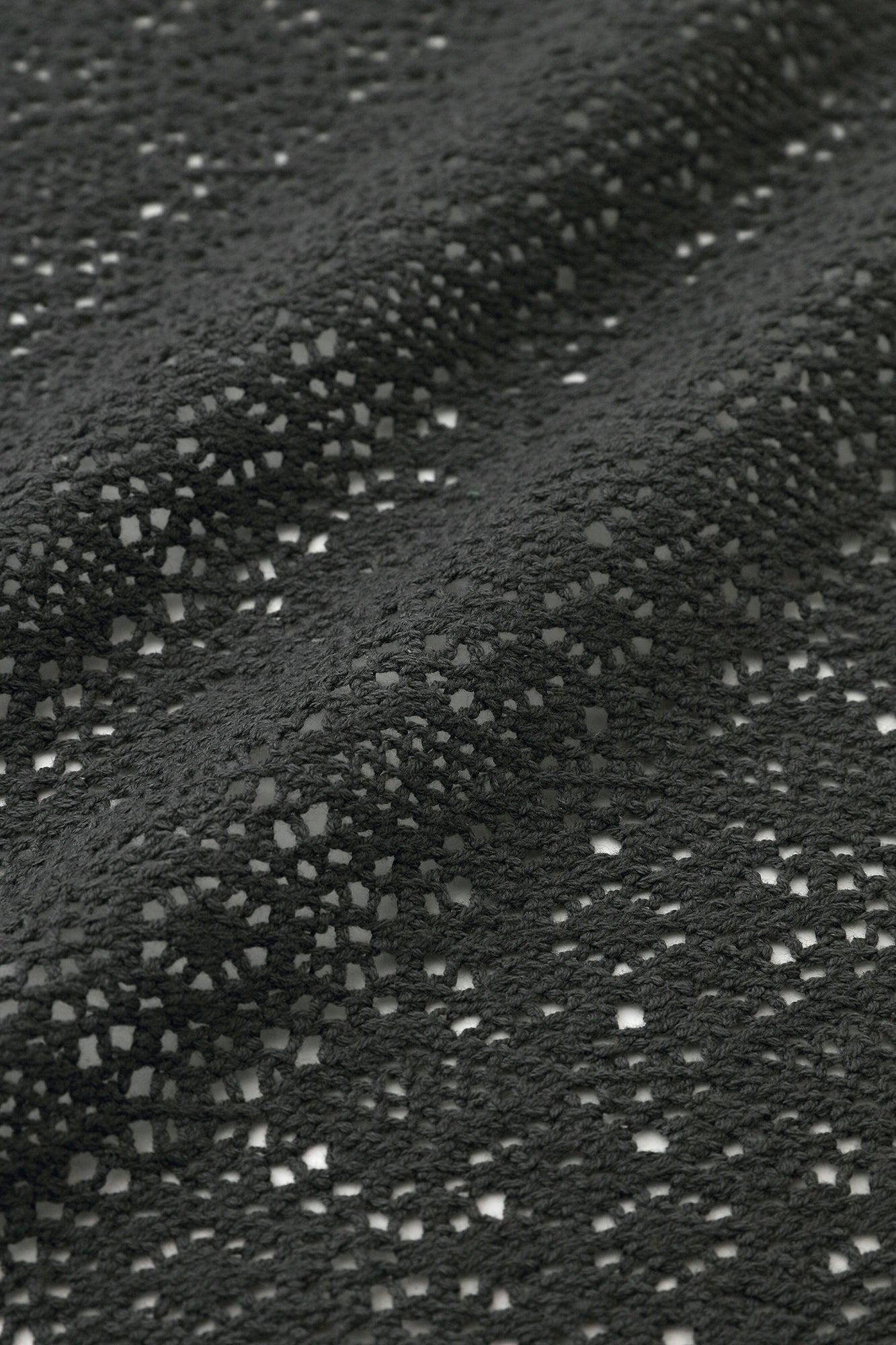 Hollow Out Geometric Embroidery Hanten Long-sleeved Jacket Mid-length Single Layer／Dark Grey