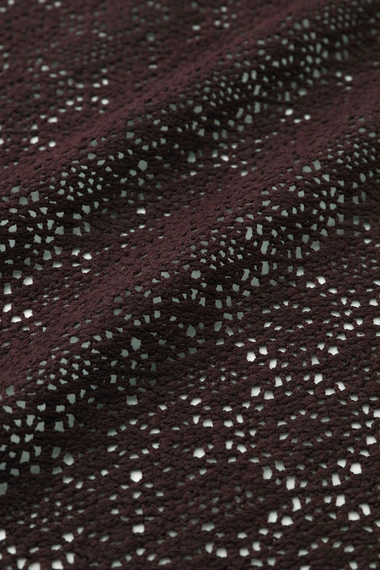 Hollow Out Geometric Embroidery Hanten Long-sleeved Jacket Mid-length Single Layer／Brown