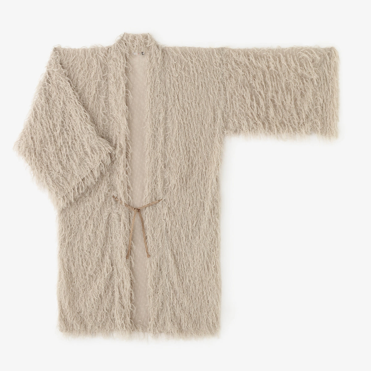 Cardigan en coton, teinte réactive (hanten) avec motif ton-sur-ton / toile de mûrier blanc (shirotsurubami) 