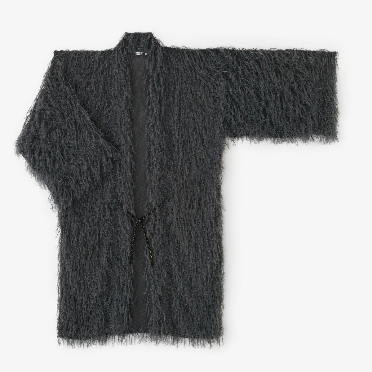Cardigan en jacquard <span data-glossary-id="">tissé</span> : <span data-glossary-id="">motif</span> simple / gris foncé 