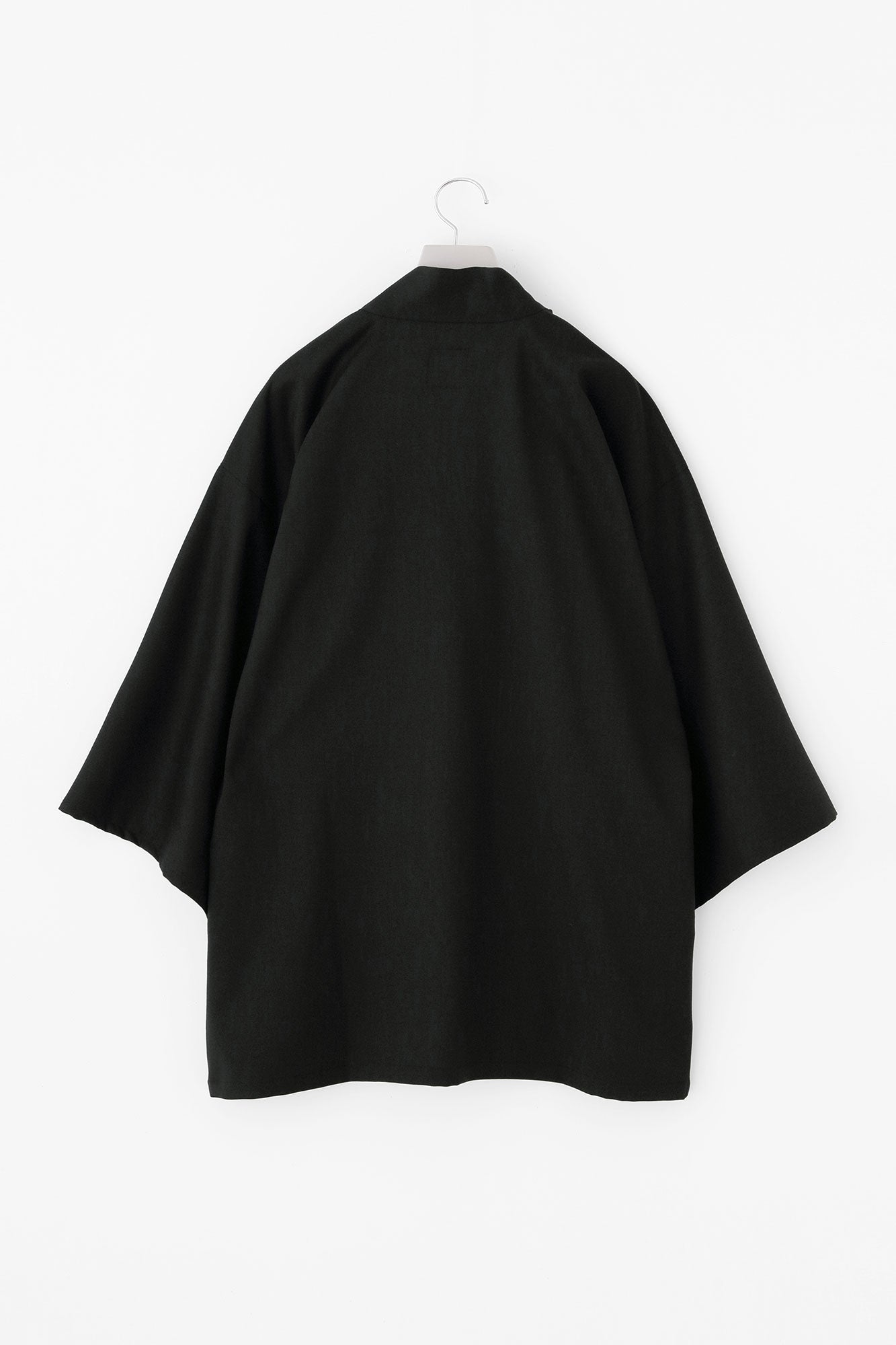 42 Count 2-ply Combed Yarn Square Sleeve Hanten Jacket Single Layer / Black