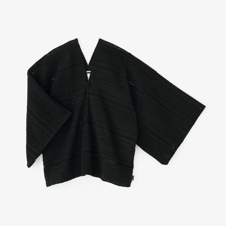 Hollow Out Geometric Lace Fabric Hatsuki Cardigan / Black