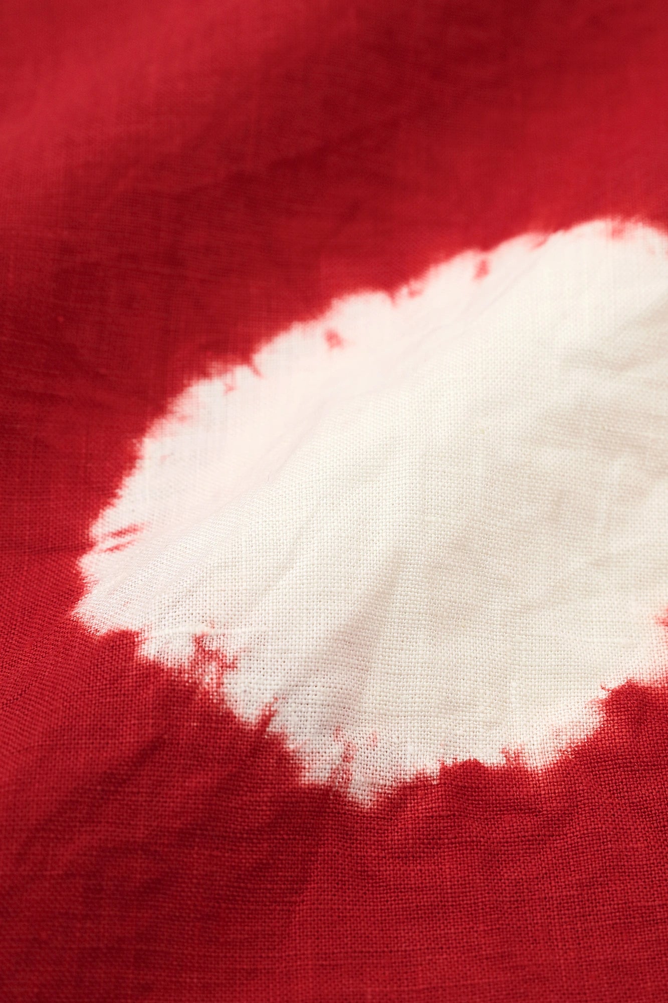 【Scheduled to ship around Mar 3】Konsei Tie-dye Linen Hatsuki Cardigan／Large Polka Dots Dark Red×White