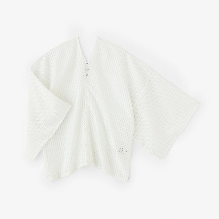 Hollow Out Checked Lace Fabric Hatsuki Cardigan / White