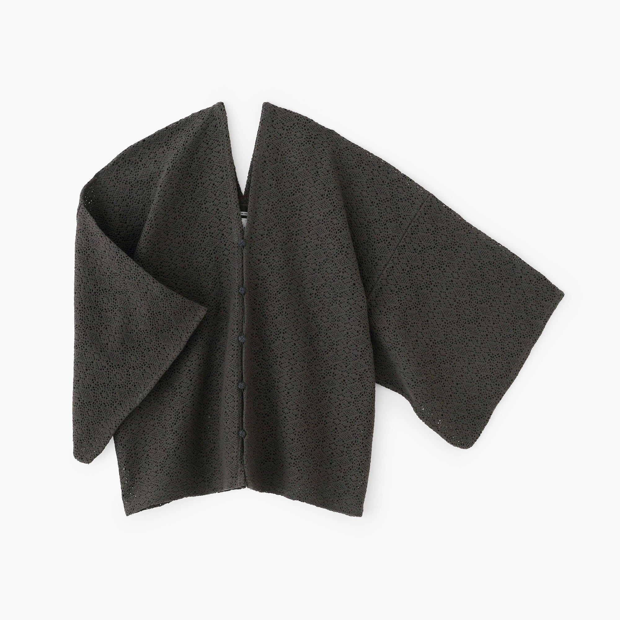 Broderie ajourée géométrique et motifs à rayures / anthracite