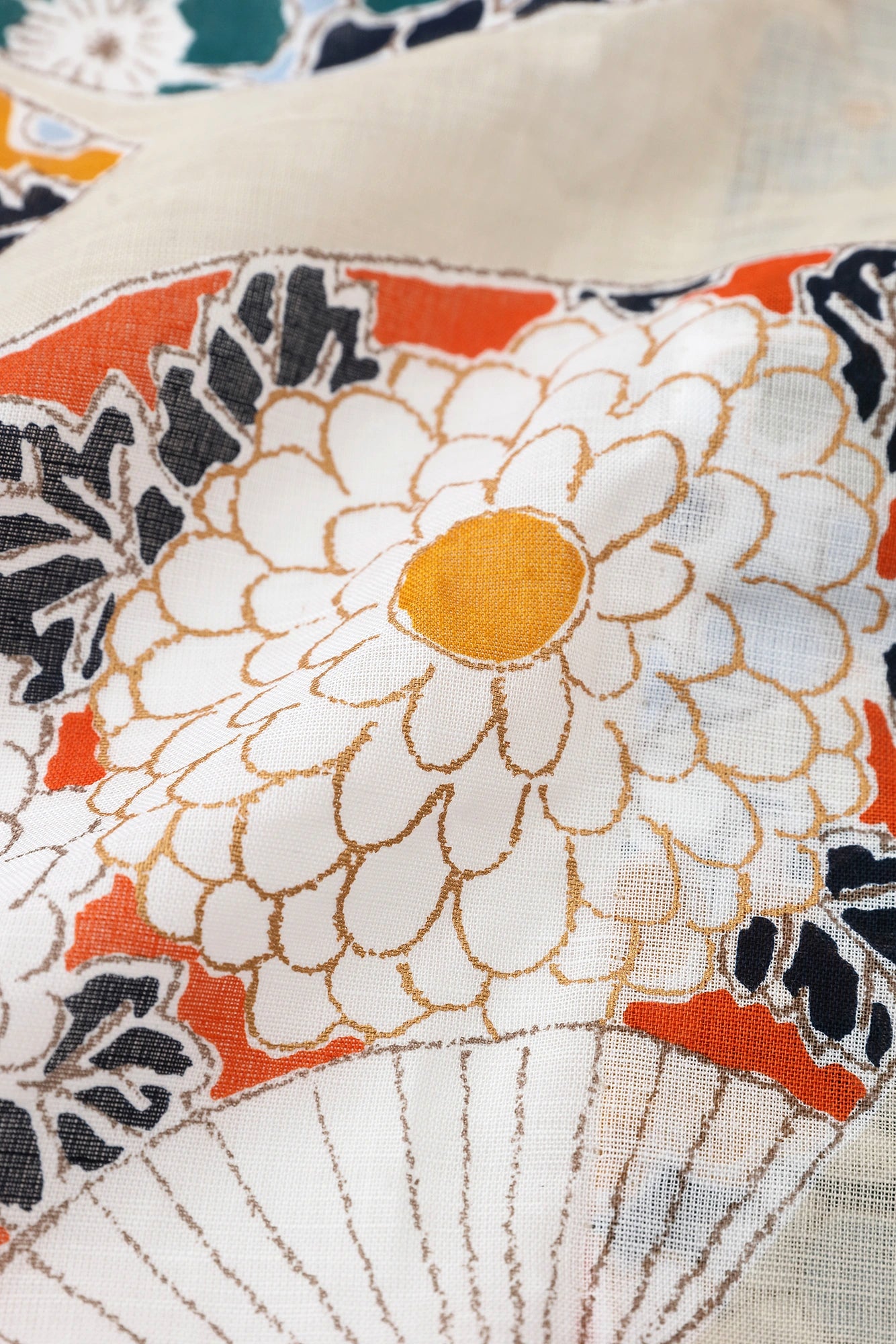 [Versand voraussichtlich um den 21. April] [*Nähen nicht inbegriffen] Yukata-Stoff/Fächer aus Chita-Baumwolle, Baumwollleinen 30/30
