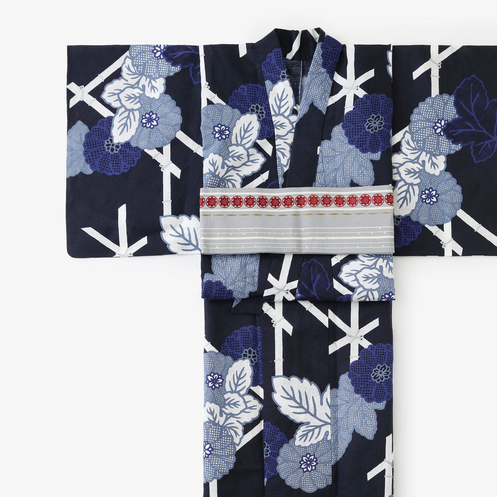 お仕立て別】知多木綿 綿麻 30/30 浴衣反物/籬菊模様(まがきぎくも お仕立て別】知多木綿 綿麻 30/30 浴衣反物/籬菊模様(まがきぎくも