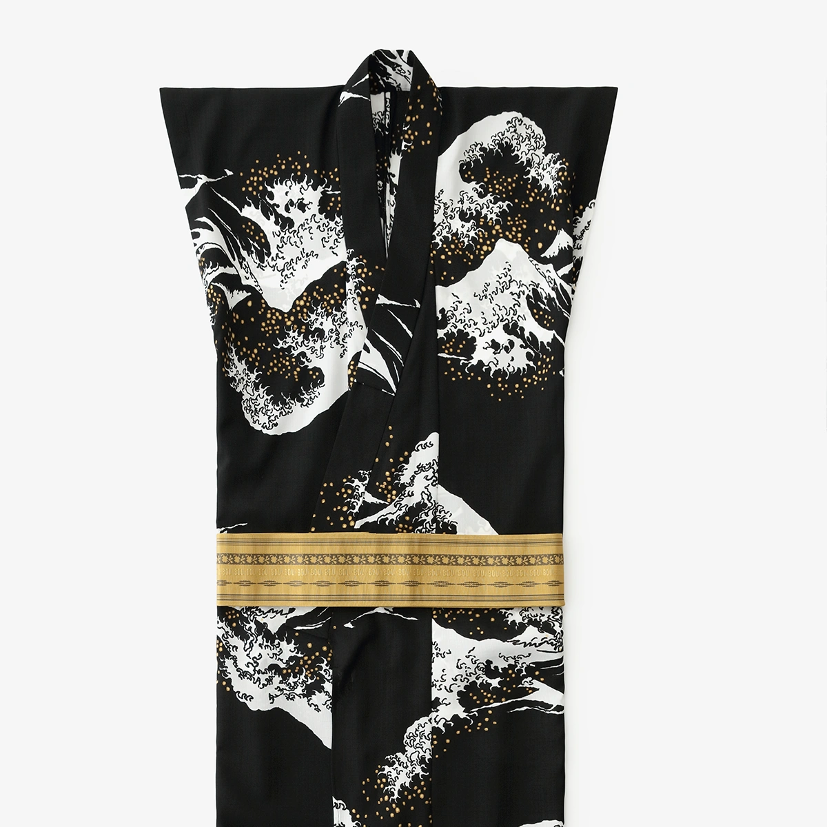 Kosugi Orimono Theo Alpha han-tsu yukata / Hokusai, Kanagawa Okinamiura, Kopie.
