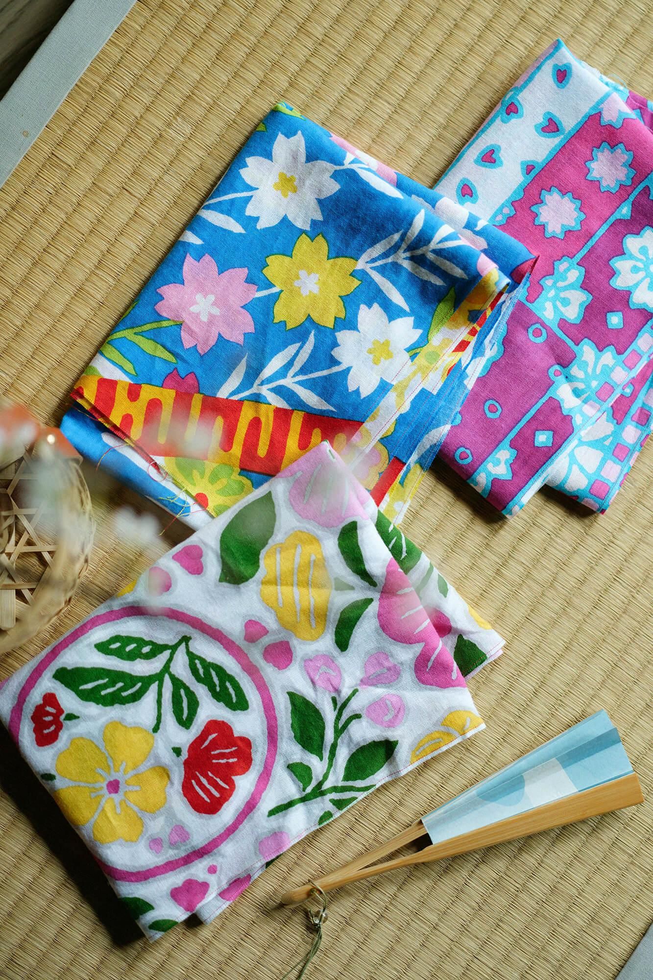 伊勢木綿 textile手ぬぐい／桜づくし