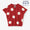 Konsei Tie-dye Cotton Washi Plain Stitch Cap Sleeve Top／Large Polka Dots  Scarlet×White