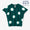 Konsei Tie-dye Cotton Washi Plain Stitch Cap Sleeve Top／Large Polka Dots  Green×White