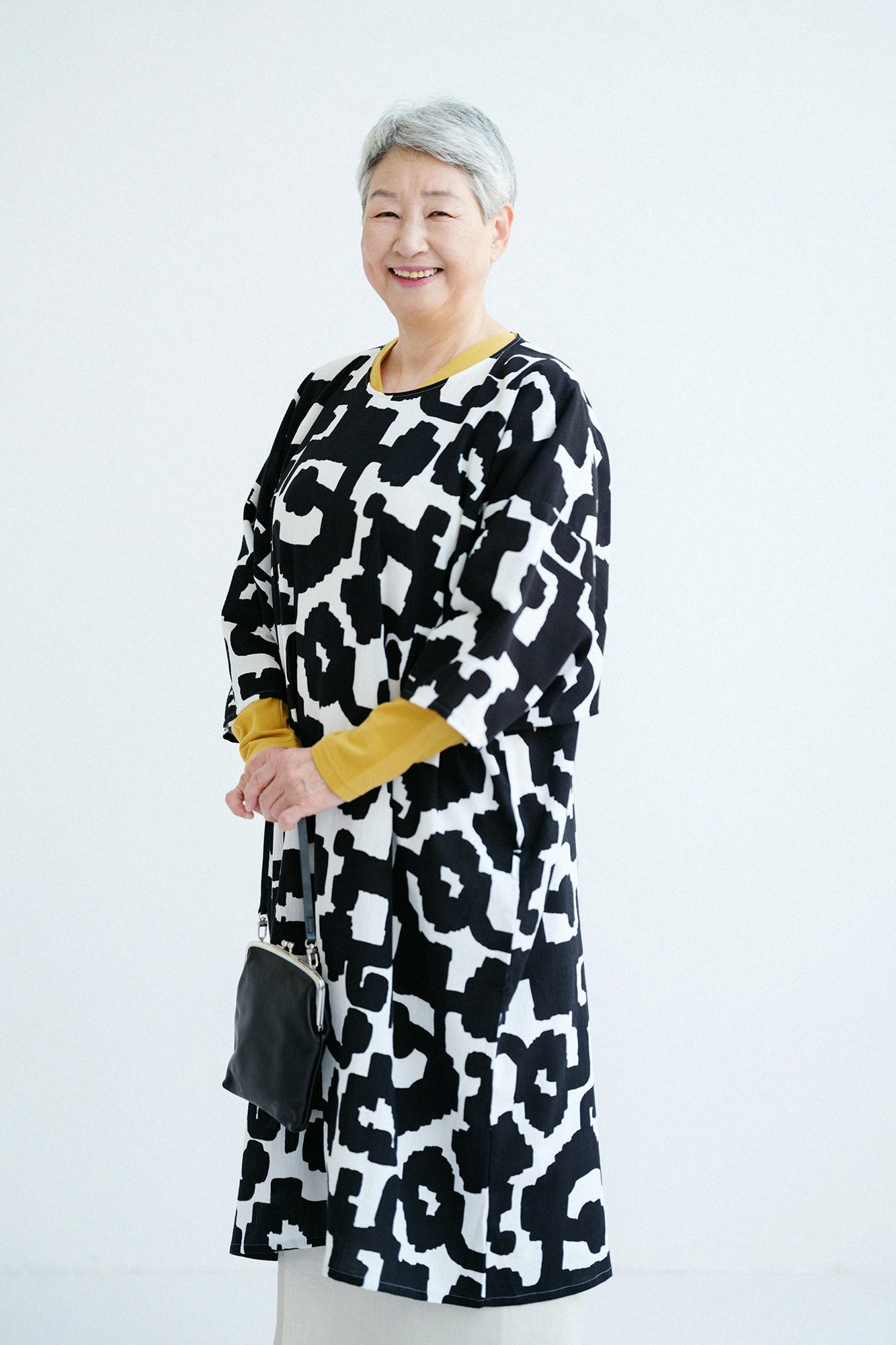 Chizimi Cotton 20/20 Naginata Rectangular Dress  ／Magnolia Arabesque Pattern