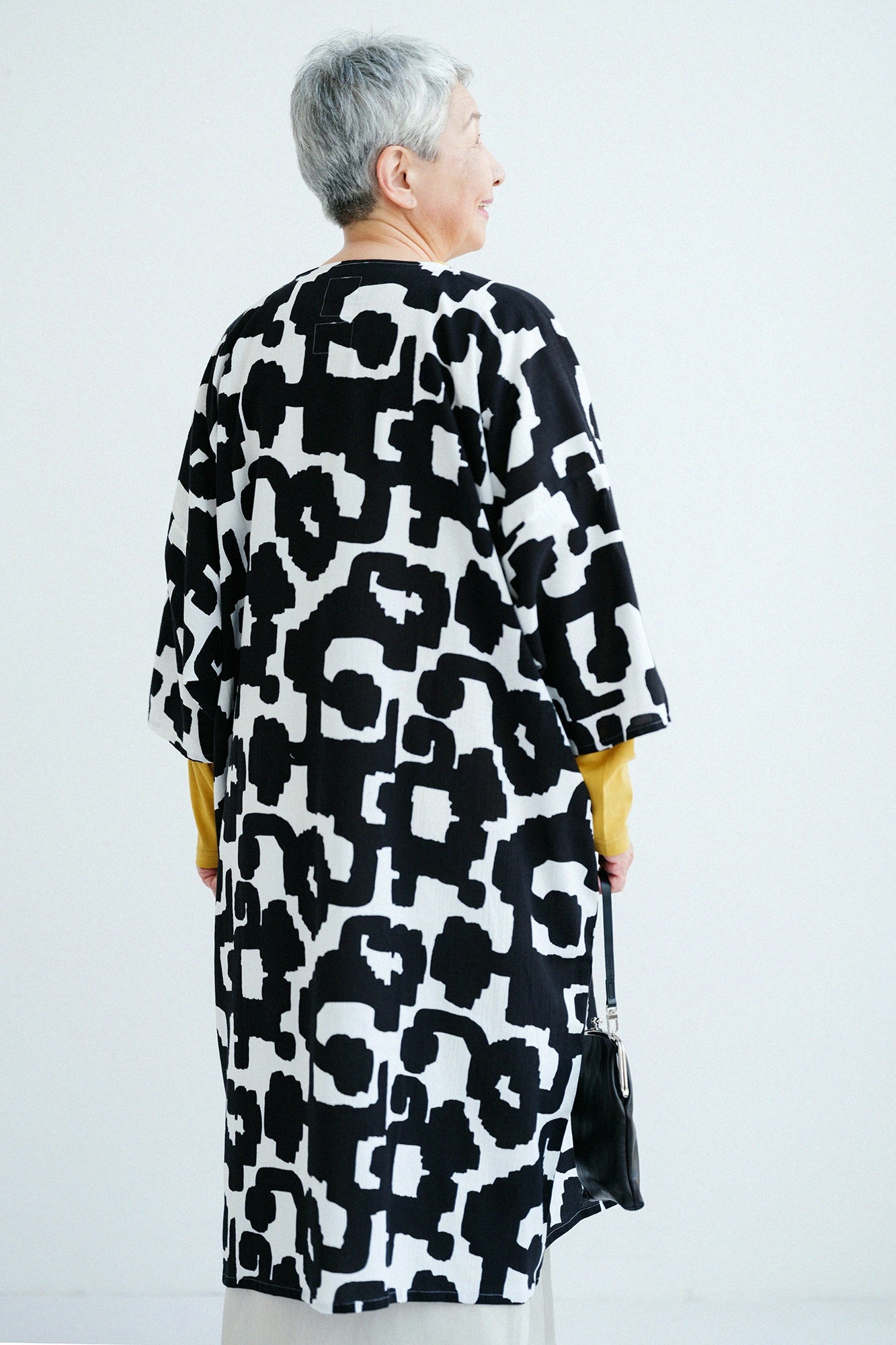 Chizimi Cotton 20/20 Naginata Rectangular Dress  ／Magnolia Arabesque Pattern